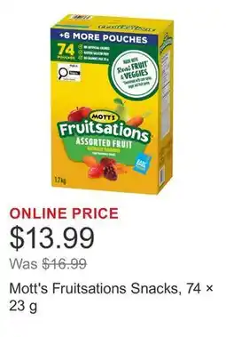 Costco Mott's Fruitsations Snacks, 74 × offer