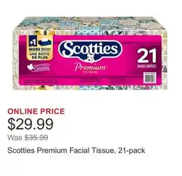 Costco Scotties Premium Facial Tissue, 21-pack offer