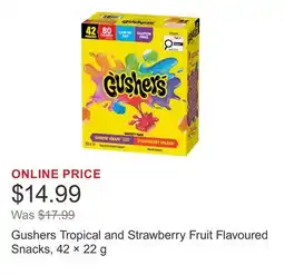 Costco Gushers Tropical and Strawberry Fruit Flavoured Snacks, 42 × offer
