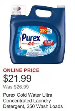 Costco Purex Cold Water Ultra Concentrated Laundry Detergent, 250 Wash Loads offer