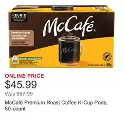 Costco McCafé Premium Roast Coffee K-Cup Pods, 80-count offer