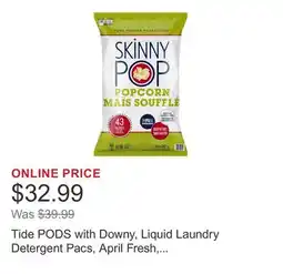 Costco Tide PODS with Downy, Liquid Laundry Detergent Pacs, April Fresh, 104-count offer