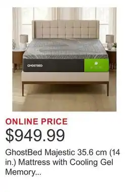 Costco GhostBed Majestic 35.6 cm (14 in.) Mattress with Cooling Gel Memory Foam offer