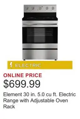Costco Element 30 in. 5.0 cu ft. Electric Range with Adjustable Oven Rack offer
