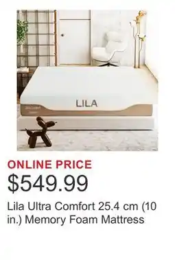 Costco Lila Ultra Comfort 25.4 cm (10 in.) Memory Foam Mattress offer
