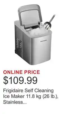 Costco Frigidaire Self Cleaning Ice Maker 11.8 kg (26 lb.), Stainless Steel with Scoop offer