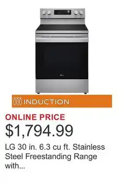 Costco LG 30 in. 6.3 cu ft. Stainless Steel Freestanding Range with ProBake Convection and AirFry offer
