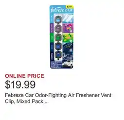 Costco Febreze Car Odor-Fighting Air Freshener Vent Clip, Mixed Pack, 2.2ml, 5 count offer
