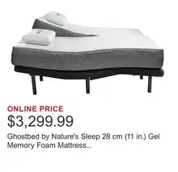 Costco Ghostbed by Nature's Sleep 28 cm (11 in.) Gel Memory Foam Mattress with Adjustable Base offer