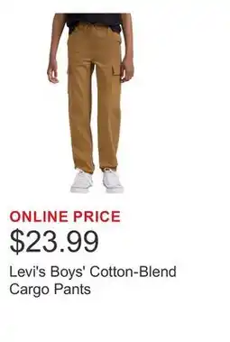 Costco Levi's Boys' Cotton-Blend Cargo Pants offer