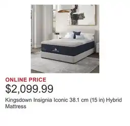 Costco Kingsdown Insignia Iconic 38.1 cm (15 in) Hybrid Mattress offer