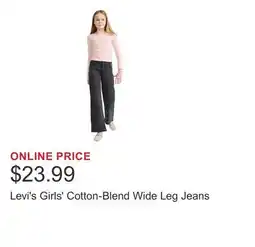 Costco Levi's Girls' Cotton-Blend Wide Leg Jeans offer