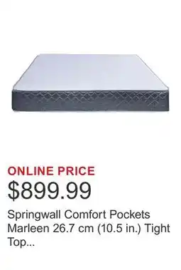 Costco Springwall Comfort Pockets Marleen 26.7 cm (10.5 in.) Tight Top Firm Mattress offer