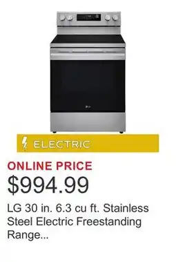 Costco LG 30 in. 6.3 cu ft. Stainless Steel Electric Freestanding Range with Probake Convection offer