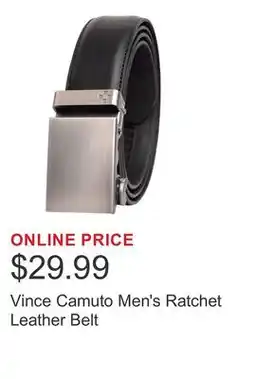 Costco Vince Camuto Men's Ratchet Leather Belt offer