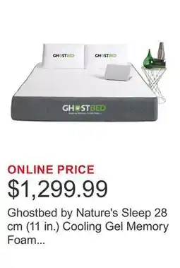 Costco Ghostbed by Nature's Sleep 28 cm (11 in.) Cooling Gel Memory Foam Mattress offer