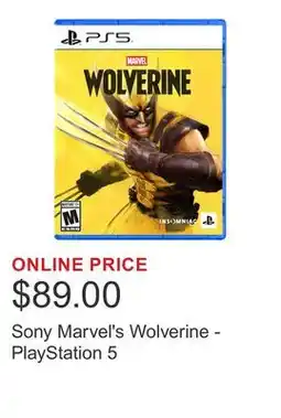 Costco Sony Marvel's Wolverine - PlayStation 5 offer