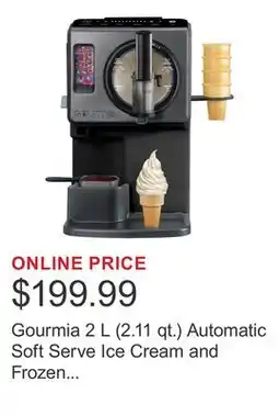 Costco Gourmia 2 L (2.11 qt.) Automatic Soft Serve Ice Cream and Frozen Drink Maker offer