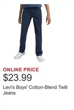Costco Levi's Boys' Cotton-Blend Twill Jeans offer