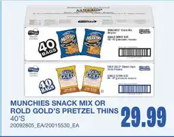 Wholesale Club SNACK MIX OR PRETZEL THINS, 40'S offer