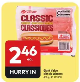 Giant Tiger Giant Value classic wieners offer