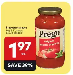 Giant Tiger Prego pasta sauce offer