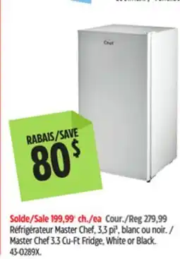 Canadian Tire Master Chef 3.3 Cu-Ft Fridge offer