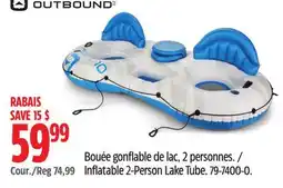 Canadian Tire Outbound Inflatable 2-Person Lake Tube offer