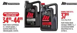 Canadian Tire MOTOMASTER Synthetic Motor Oil offer