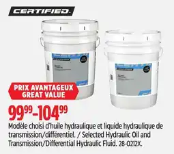 Canadian Tire Selected Hydraulic Oil and Transmission/Differential Hydraulic Fluid offer