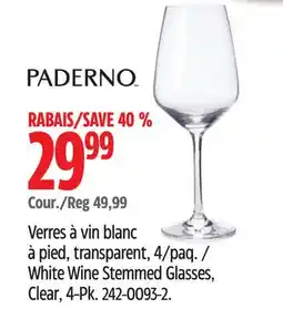 Canadian Tire Paderno White Wine Stemmed Glasses offer