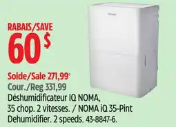 Canadian Tire NOMA iQ 35-Pint Dehumidifier offer