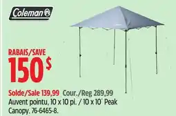 Canadian Tire Coleman 10 x 10´ Peak Canopy offer