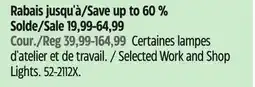 Canadian Tire Selected Work and Shop Lights offer