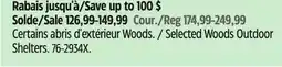 Canadian Tire Woods Selected Woods Outdoor Shelters offer