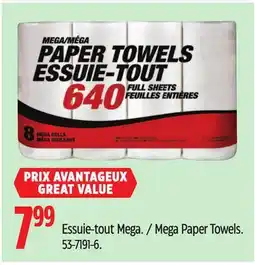 Canadian Tire Mega Paper Towels offer