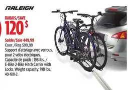 Canadian Tire Raleigh E-Bike 2-Bike Hitch Carrier with Locks offer