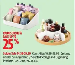 Canadian Tire Selected Storage and Organizing Products offer