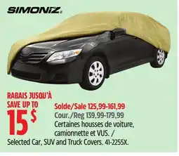 Canadian Tire Simoniz Selected Car, SUV and Truck Covers offer
