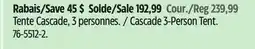 Canadian Tire Cascade 3-Person Tent offer