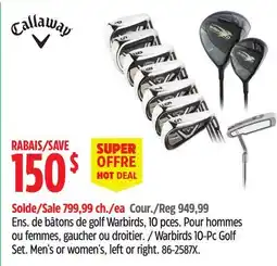 Canadian Tire Callaway Warbirds 10-Pc Golf Set offer