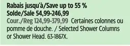 Canadian Tire Selected Shower Columns or Shower Head offer