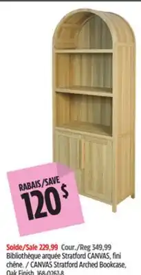Canadian Tire CANVAS Stratford Arched Bookcase, Oak Finish offer