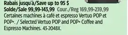 Canadian Tire Selected Vertuo POP and POP+ Coffee and Espresso Machines offer