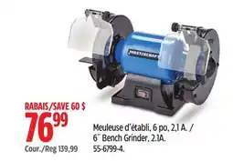 Canadian Tire Mastercraft 6˝ Bench Grinder, 2.1A offer