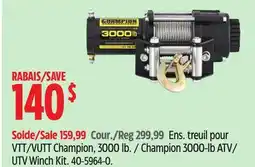 Canadian Tire Champion 3000-lb ATV/ UTV Winch Kit offer