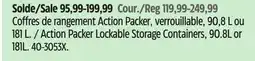 Canadian Tire Action Packer Lockable Storage Containers, 90.8L or 181L offer