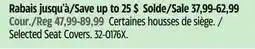 Canadian Tire Selected Seat Covers offer