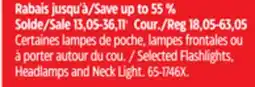 Canadian Tire Selected Flashlights, Headlamps and Neck Light offer