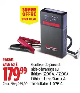 Canadian Tire MotoMaster 2200A Lithium Jump Starter & Tire Inflator offer